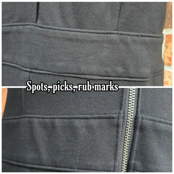 Spanx Perfect Sleeveless Jumpsuit Large Petite LP Black Stretch Ponte Knit Vneck - Picture 5 of 10